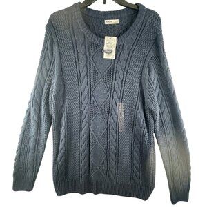 Sonoma Goods For Life Mens Size Large Fisherman Sweater Blue Supersoft